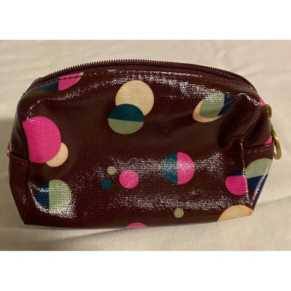 Fossil Polka Dot Cosmetic Bag Brown/Multicolor Vinyl - Picture 3 of 8